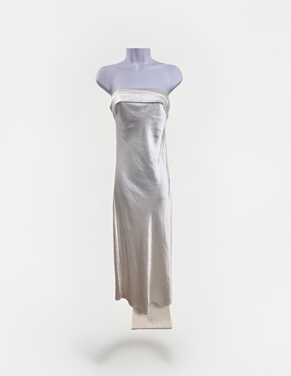 Realtix White backless Dress Party Wedding White Long Dress Size L